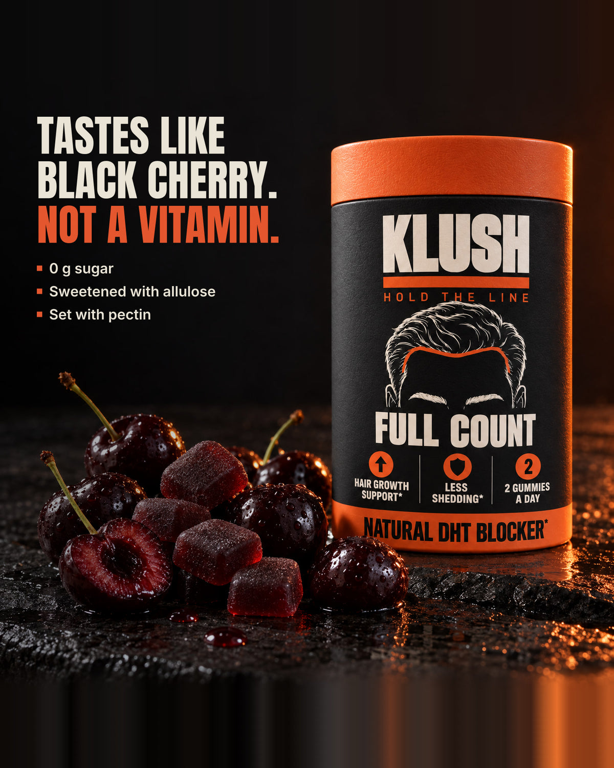 Tastes like black cherry, not a vitamin: 0 g sugar, sweetened with allulose, set with pectin